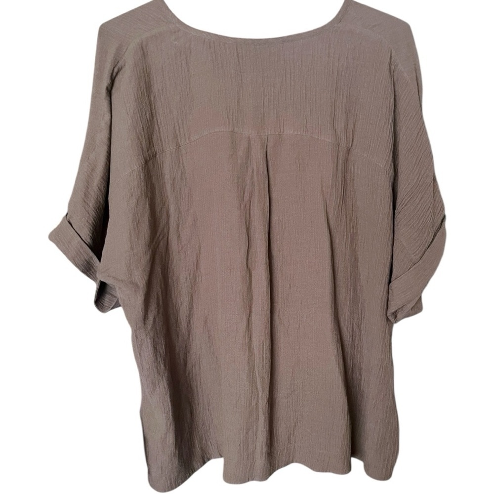 Soft Surroundings Lyra Tassel Dolman Sleeve Top Brown V Neck Boho - Picture 3 of 6